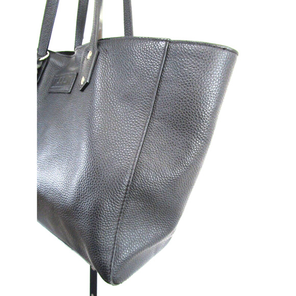 M.I.L.A Los Angeles Large Black Pebbled Leather Luxury Shoulder Tote Handbag - Picture 6 of 12